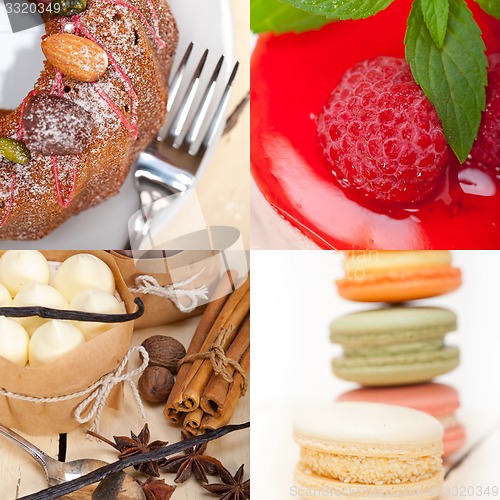 Image of fresh dessert cake collage 