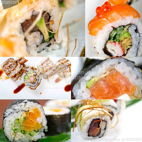 Image of Japanese sushi collage 