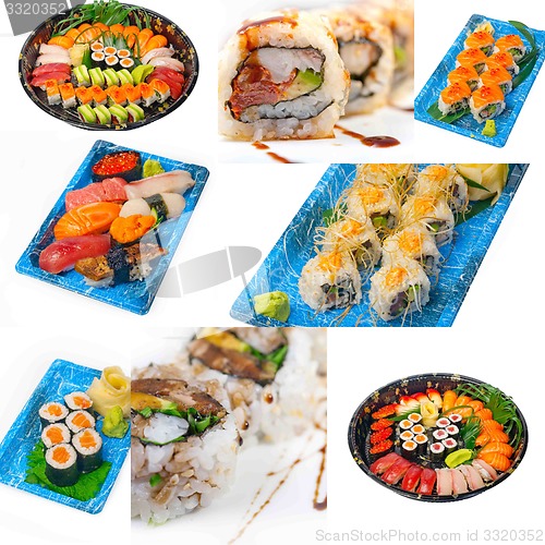 Image of Japanese sushi collage 