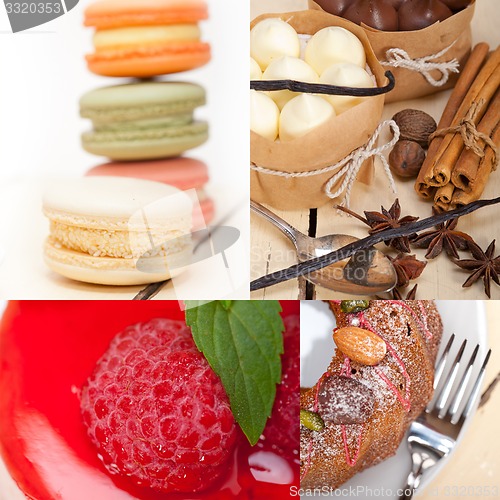 Image of fresh dessert cake collage 