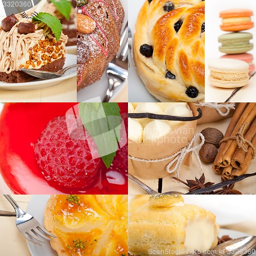 Image of fresh dessert cake collage 