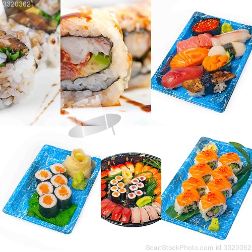 Image of Japanese sushi collage 