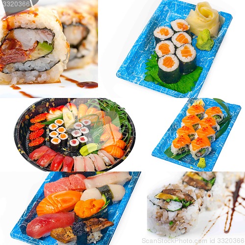 Image of Japanese sushi collage 