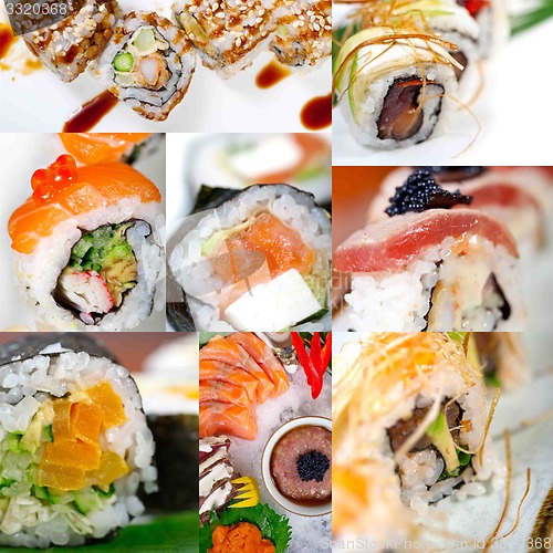 Image of Japanese sushi collage 