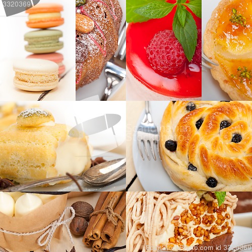 Image of fresh dessert cake collage 