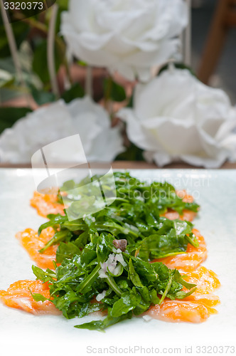 Image of fresh salmon carpaccio