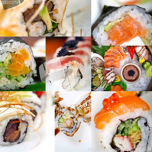 Image of Japanese sushi collage 