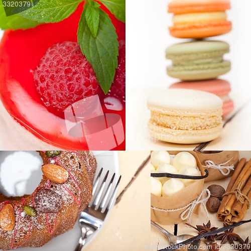 Image of fresh dessert cake collage 