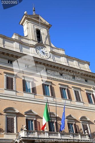 Image of Piazza Montecitorio in the old town of Rome, italy