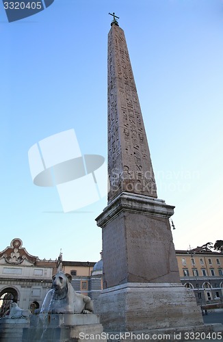 Image of Piazza del Popolo and Flaminio Obelisk in Rome, Italy