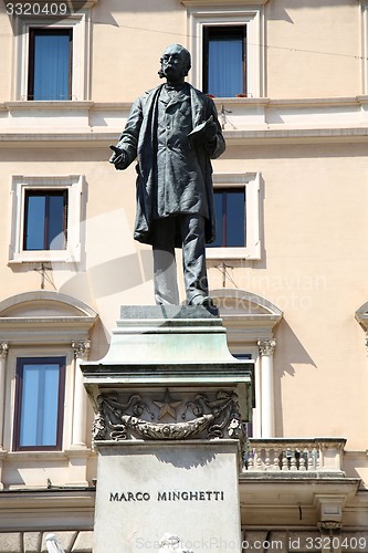 Image of Statue Marco Minghetti in Corso Vittorio Emanuele II, Rome, Ital