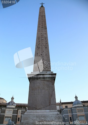 Image of Piazza del Popolo and Flaminio Obelisk in Rome, Italy