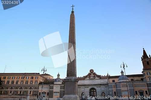 Image of Piazza del Popolo and Flaminio Obelisk in Rome, Italy