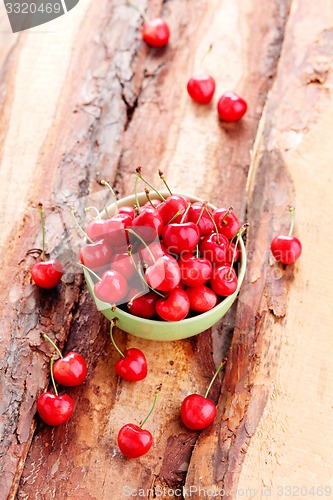 Image of bowl of fresh red cherries