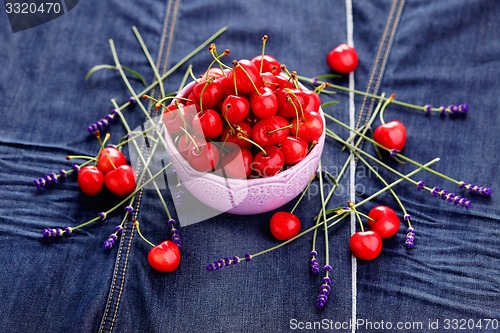 Image of bowl of fresh red cherries