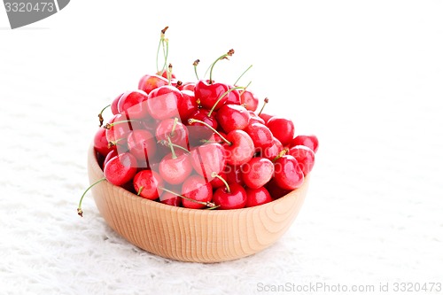 Image of bowl of fresh red cherries