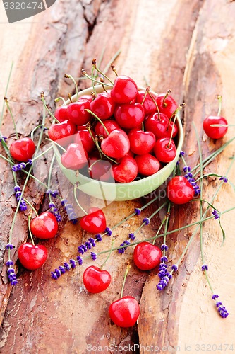 Image of bowl of fresh red cherries