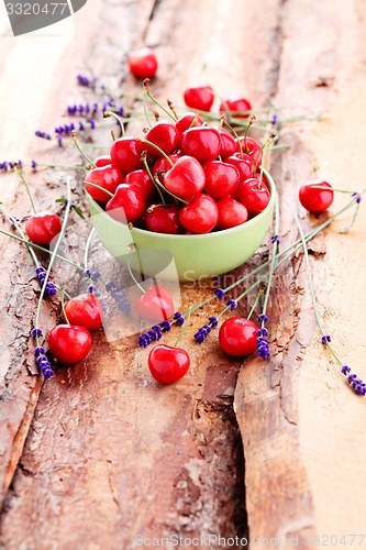 Image of bowl of fresh red cherries