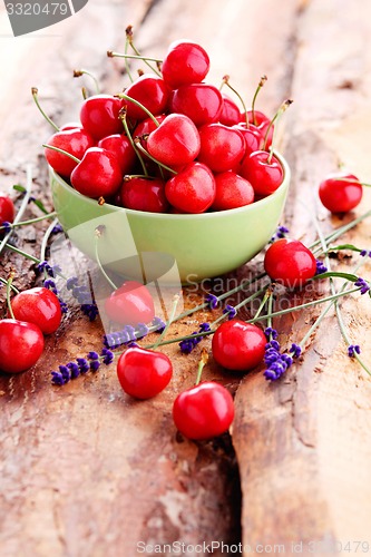 Image of bowl of fresh red cherries