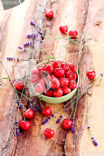 Image of bowl of fresh red cherries