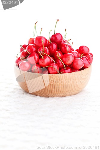 Image of bowl of fresh red cherries