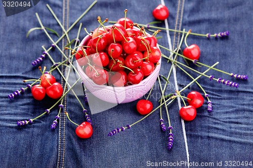 Image of bowl of fresh red cherries