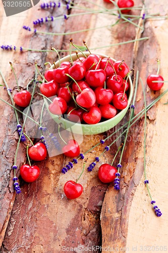 Image of bowl of fresh red cherries