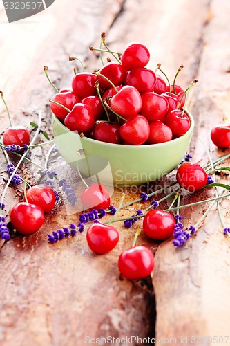 Image of bowl of fresh red cherries