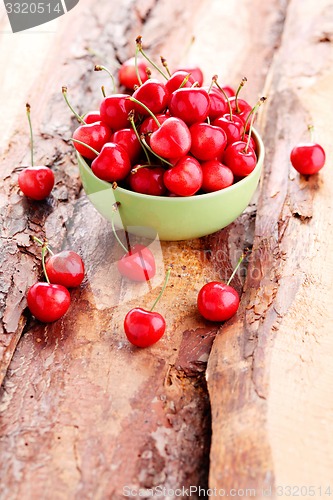 Image of bowl of fresh red cherries