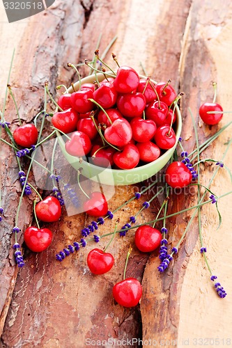 Image of bowl of fresh red cherries