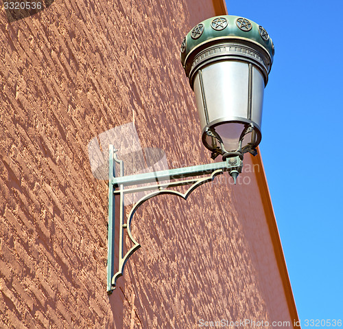 Image of  street lamp in morocco africa old lantern   the outdoors and de