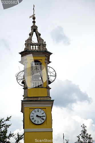 Image of  sunny    old abstract in  italy      wall  and church tower bel