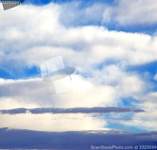 Image of the sunrise in  colored sky white soft clouds and abstract backg
