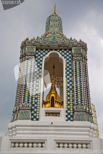 Image of  thailand asia   in  bangkok rain  temple   colors  roof     sky