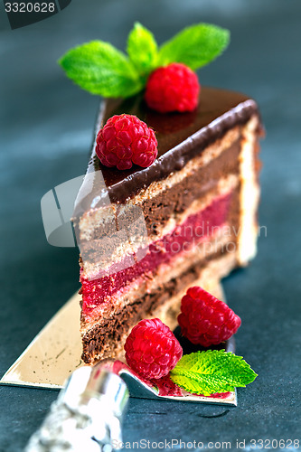 Image of Piece of chocolate cake.