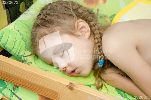 Image of Sleeping five year old girl