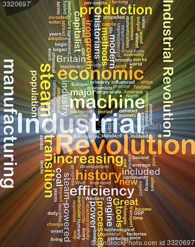 Image of Industrial revolution background concept glowing