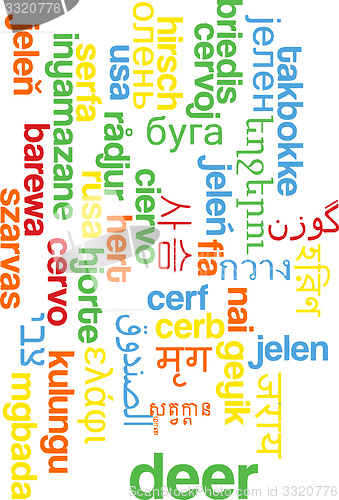 Image of Deer multilanguage wordcloud background concept