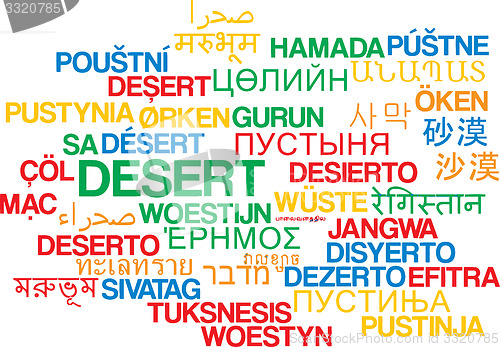 Image of Desert multilanguage wordcloud background concept