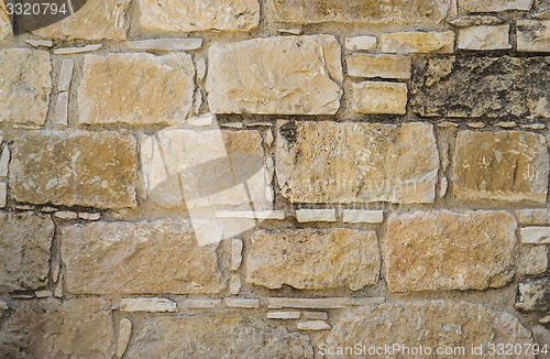 Image of Aged coquina Stone wall texture or background