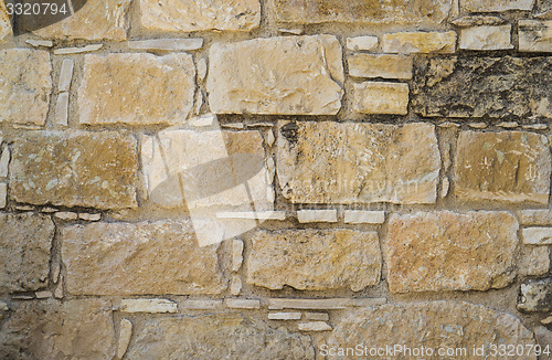 Image of Aged coquina Stone wall texture or background