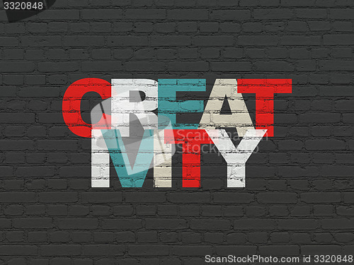 Image of Advertising concept: Creativity on wall background