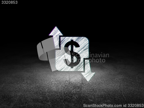 Image of Finance concept: Finance in grunge dark room