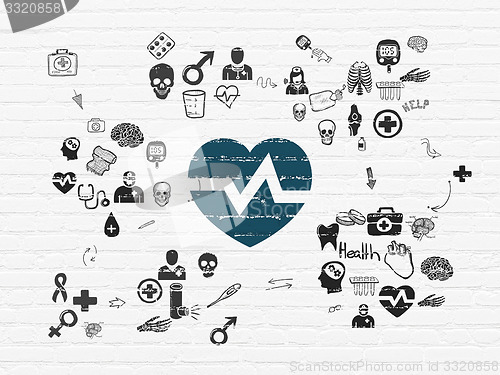 Image of Healthcare concept: Heart on wall background