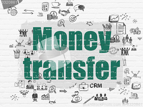 Image of Business concept: Money Transfer on wall background