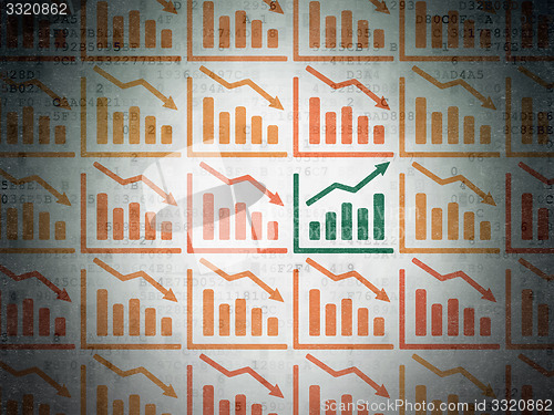 Image of Business concept: growth graph icon on Digital Paper background