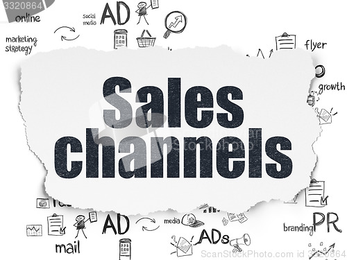 Image of Marketing concept: Sales Channels on Torn Paper background