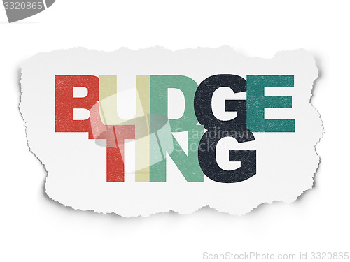 Image of Business concept: Budgeting on Torn Paper background