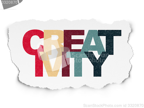 Image of Marketing concept: Creativity on Torn Paper background
