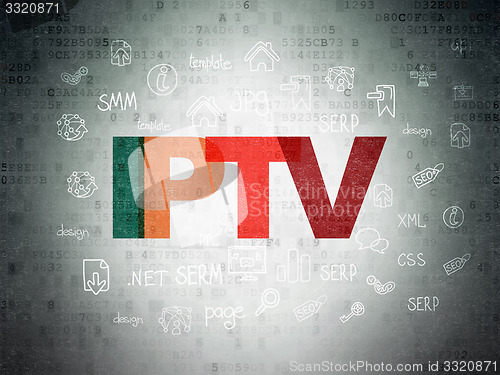 Image of Web design concept: IPTV on Digital Paper background